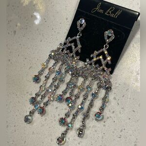 Multicolor Jim Ball/Swarovski Chandelier Earrings - Only Worn Once!